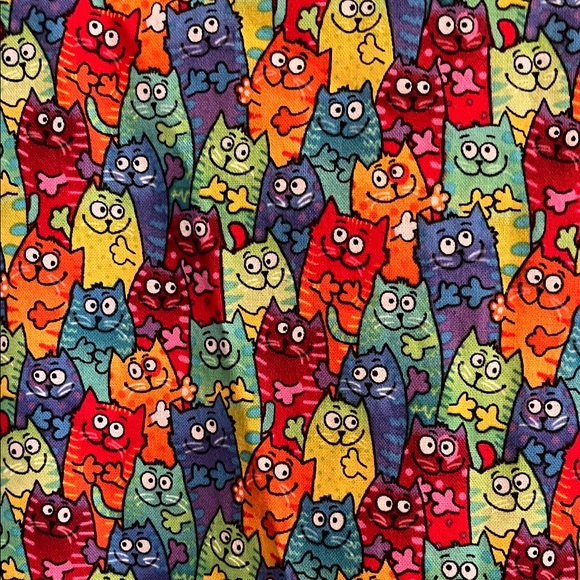 Colorful Cat  Patterned Sleeveless Dress - Picture 5 of 8